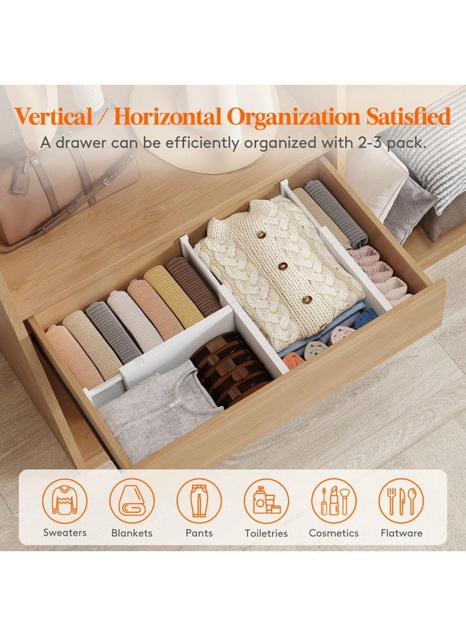 Lifewit 5 Pack Drawer Dividers Plastic 6" High, 13.5-22" Adjustable Drawer Organizers for Clothes, Expandable Dresser Separators in Bedroom/Bathroom/Kitchen/Fridge/Office Organization and Storage - Image 5