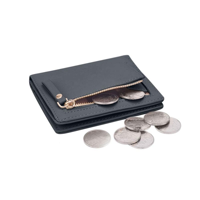 Forever young AnnabelZ Women Wallets Small Bifold Leather Pocket Wallet Ladies Mini Short Purse (Black1) - Image 2