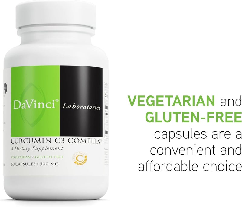 DaVinci Laboratories Curcumin C3 Complex 500 mg Dietary Supplement - 60 Vegetarian Capsules - Image 5