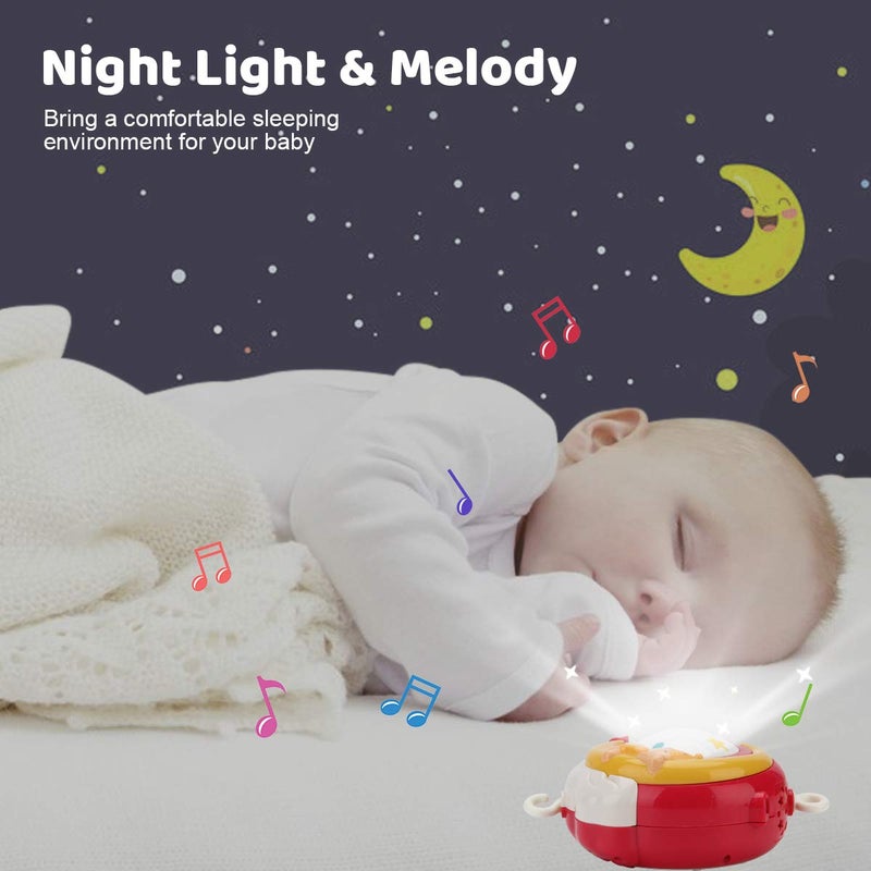 Mini Tudou Baby Musical Mobile Crib Toys with Projector and Light, Timing Function, Remote Control Baby Cot Mobile with Take Along Music Box and Rattles, Present for Newborn Babies Boys Girls - Image 4