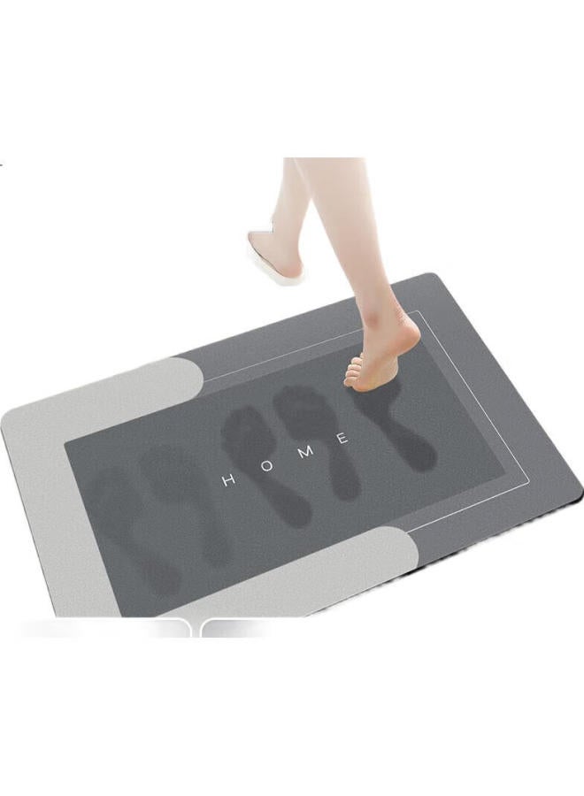 Dajiang Technology Flocked Bathroom Mat, Non-Slip And Absorbent, 50X80Cm, Baikal Lake Side - Light Gray - Image 3