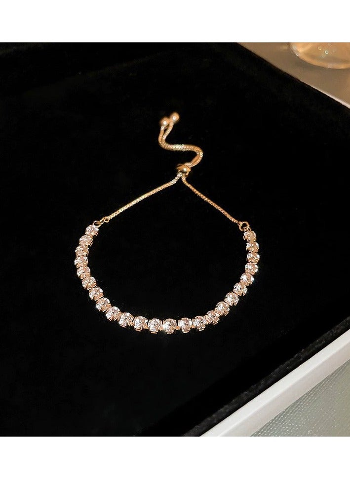 بيوينتي سوار من الزركونيا المطلية بالذهب مع زهرة الميكا، فاخر، جميل، مناسب للاستخدام اليومي، متعدد الاستخدامات