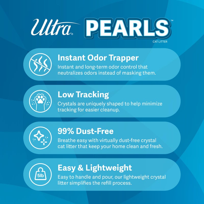 Ultra Pearls Premium Cat Litter - 99.9% Dust Free, Low Tracking, Soft on Paws, Fragrance Free - 15 Lbs. Total (3pk of 5 Lbs.) - Image 3
