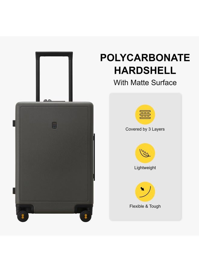Level8 Suitcase Carry-on Hand Luggage, Elegance Matt Design 100% PC Trolley Case TSA Approved Checked Luggage Lightweight with 8 Spinner Wheels,54.5CM,40L,Olive Green - Image 4