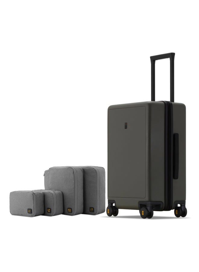 Level8 Suitcase Carry-on Hand Luggage, Elegance Matt Design 100% PC Trolley Case TSA Approved Checked Luggage Lightweight with 8 Spinner Wheels,54.5CM,40L,Olive Green - Image 1