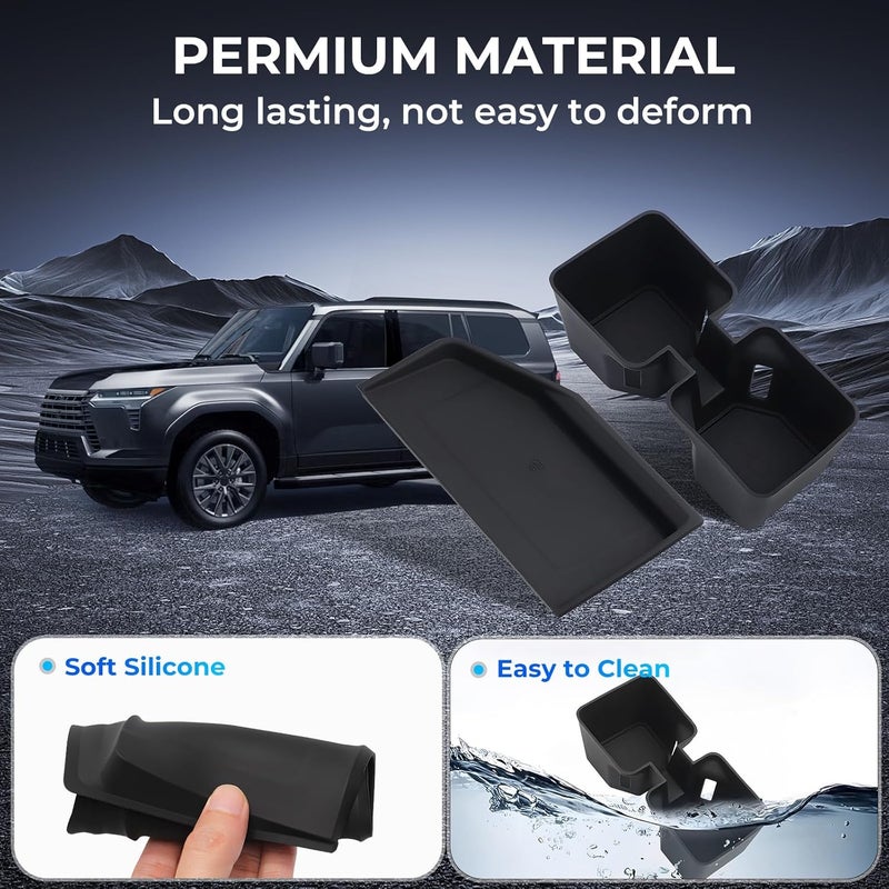 حامل الأكواب وحصائر الحماية للشحن اللاسلكي لكزس GX550 2026 2025 2024، إكسسوارات داخلية للكونسول الوسطي، غطاء حامل الأكواب من السيليكون ووسادة الشحن اللاسلكي لـ GX 550 2024-2026 - Image 5