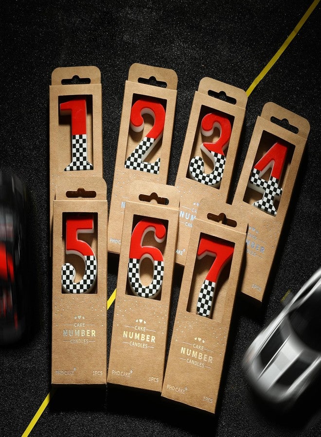 PHD CAKE 2.76 Inch Number 3 Racing Modern Birthday Candles, Red, Black and White Stripes Number Candles, Cake Number Candles, Party Celebration, Style Candle - Image 4
