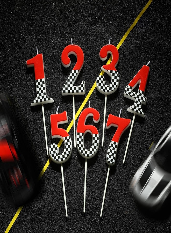 PHD CAKE 2.76 Inch Number 3 Racing Modern Birthday Candles, Red, Black and White Stripes Number Candles, Cake Number Candles, Party Celebration, Style Candle - Image 5