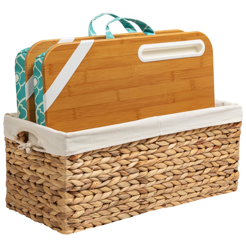 LAPGEAR Designer Lap Desk 2-Pack with Storage Basket, Phone Slot & Device Ledge â€“ Aqua Trellis â€“ Fits Laptops up to 15.6" â€“ Style No. 70422 - Image 1