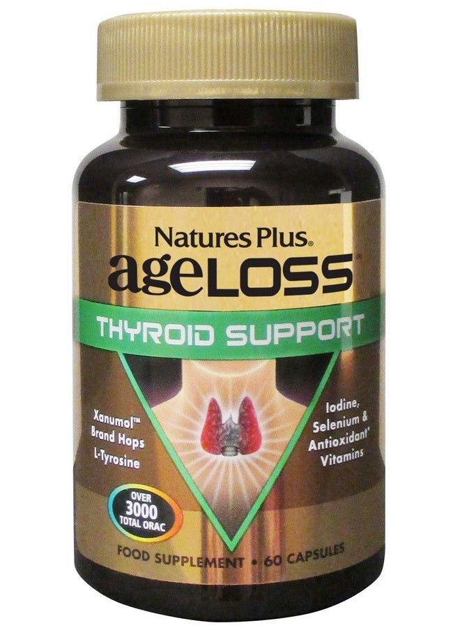 Nature's Plus - Naturesplus Ageloss Thyroid Support 60 Capsules High Potency Iodine Selenium & Antioxidant Vitamins Vegetarian Gluten Free 30 Servings - Image 1