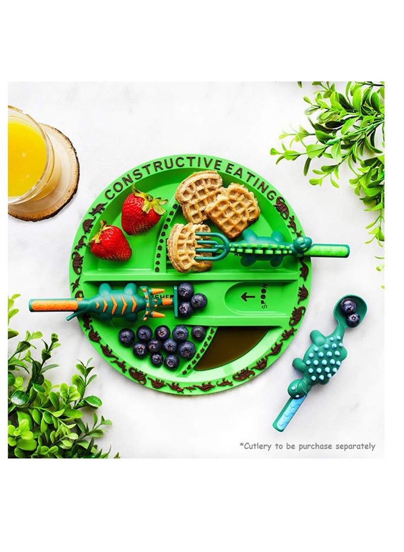 Eazy Kids Eating Plate - Dinosaur Green - Image 3
