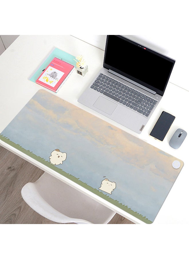 Heating Mouse Pad Large Computer Desktop Heating Table Pad Intelligent Constant Temperature Timing Learning Writing Hand Pad Wholesale-Color:[thickened Touch Switch] 80*33cm-Pattern:KT204  - Image 3
