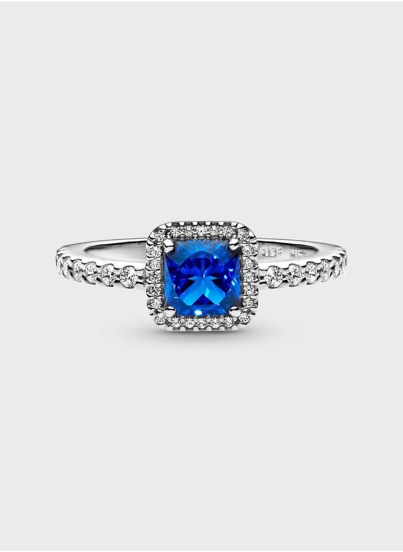 PANDORA Blue Square Sparkle Halo Ring  - Image 2