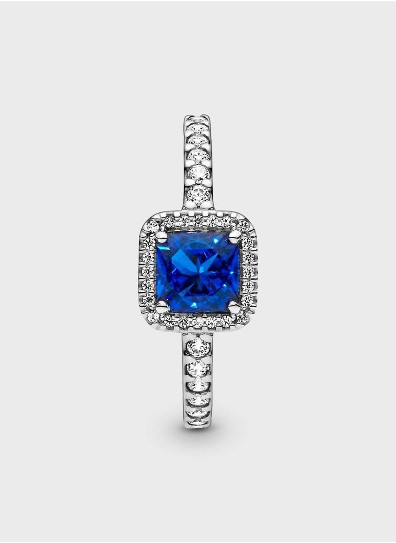PANDORA Blue Square Sparkle Halo Ring  - Image 3
