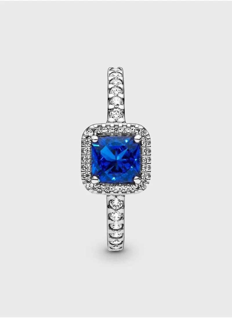 PANDORA  Blue Square Sparkle Halo Ring for Women | Best Price UAE