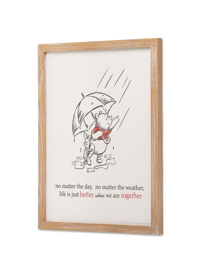 Open Road Brands Disney Winnie The Pooh Better Together Framed Wood Wall Decor Cute Vintage Winnie The Pooh Wall Art With Quote - Image 2