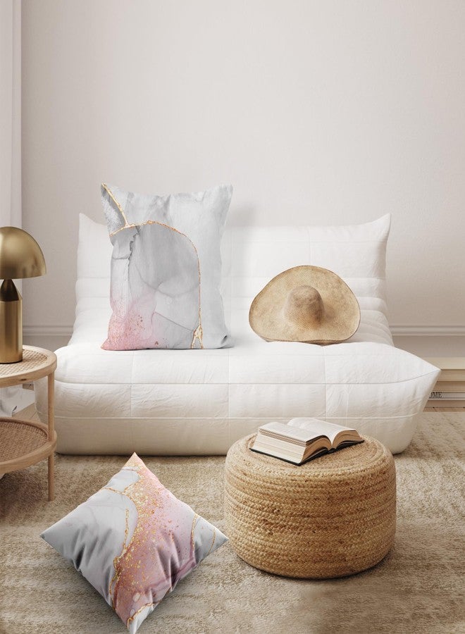 HVEST Pink Marble Pillow Covers 18x18 Set of 4, Gold Grey and White Abstract Marble Textured Throw Pillow Covers Modern Minimalist Decorative Pillows for Home Bed Couch Sofa Decor Pillowcase - Image 5