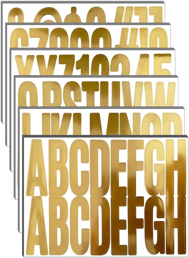 Bemeol 600 Pieces 36 Sheets Letter Stickers 2.5 Inch Alphabet Stickers Self Adhesive Sticker Letters for Bulletin Board Classroom Home Decor(Gold) - Image 1