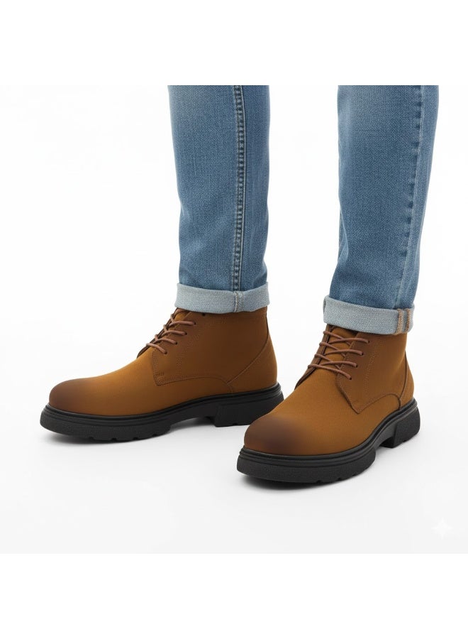 هاف بوط رجالى برباط انيق مصنوع من شموازيت - مزود بنعل رابر تركي مريح - Image 2