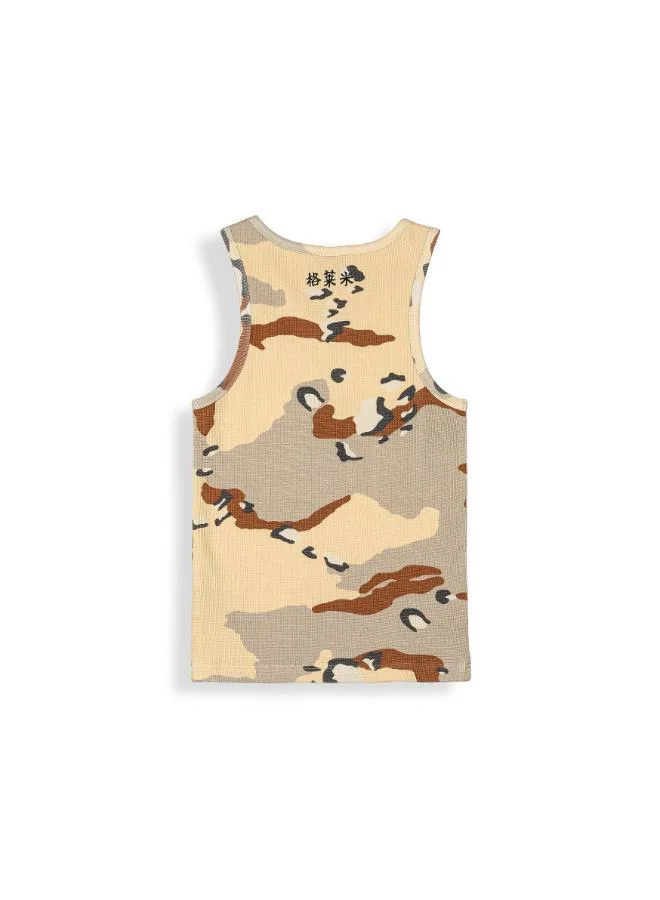 Grimey Concreat Jungle All Over Print Waffle Fitted Tank Top