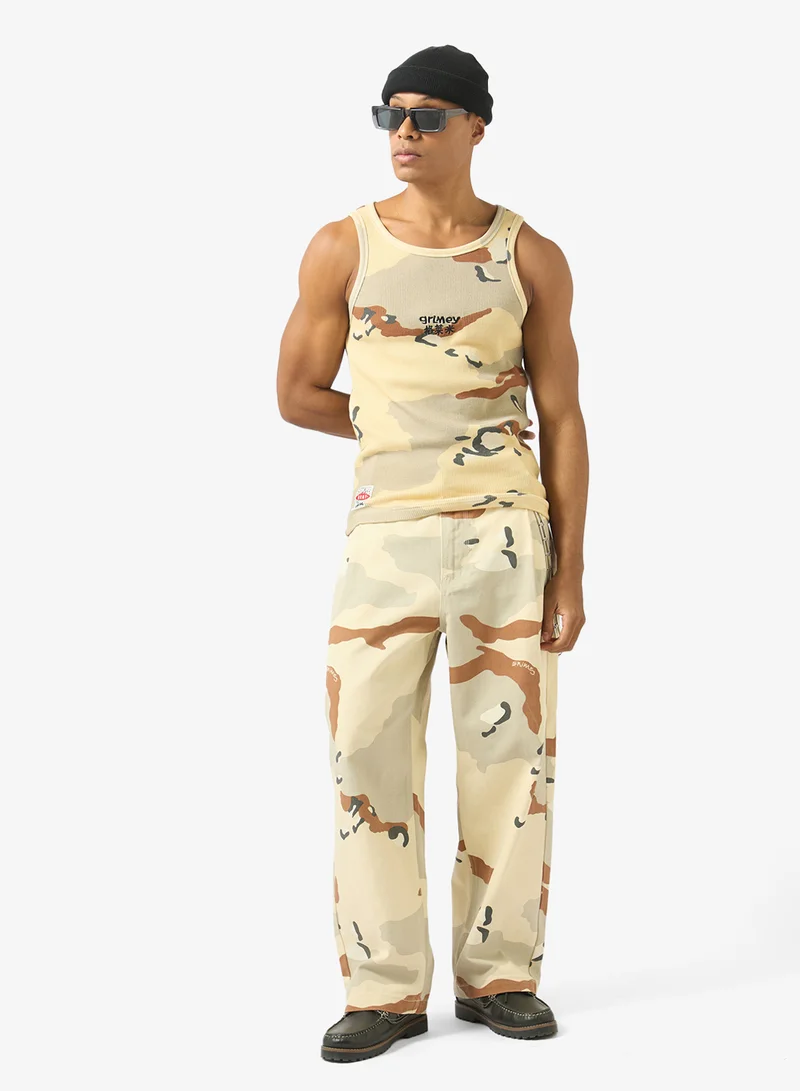 Grimey  Concreat Jungle All Over Print Waffle Fitted Tank Top for Men | Best Price UAE