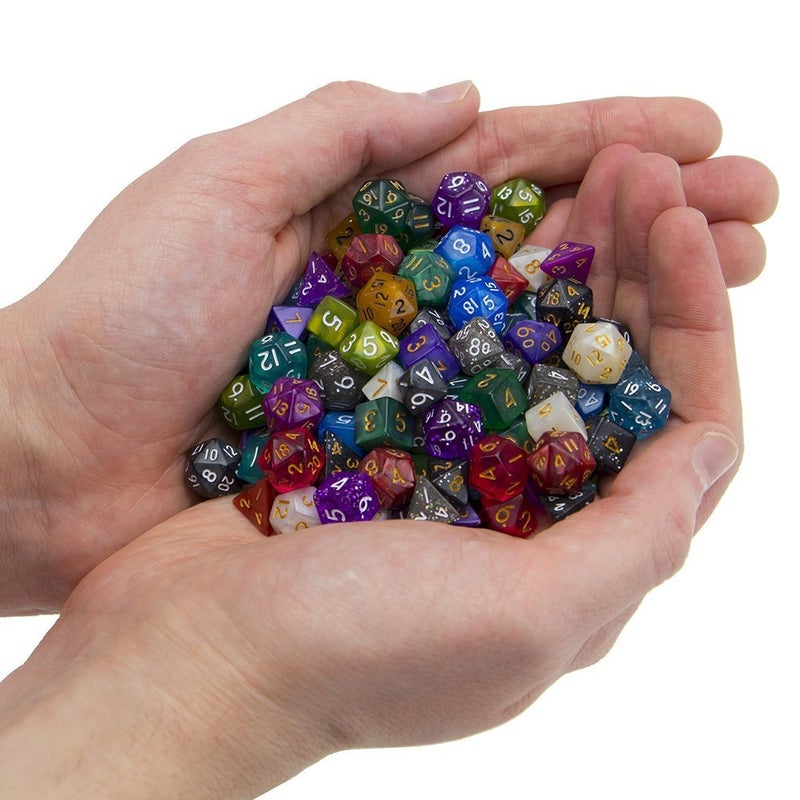 Wiz Dice Mini DND Dice Set - 140 Pieces Total (20 Sets of 7 Dice in Unique Colors) & Storage D&D Bag-Polyhedral Role Playing Dice - Perfect DND Accessories for TTRPG Dice - Hafling's Haversack - Image 2