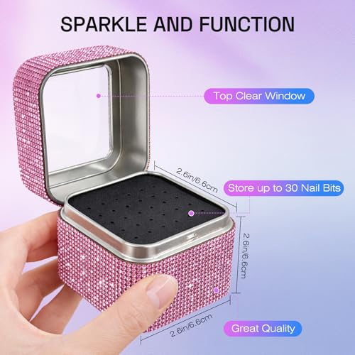 Depvko 100Pcs Nail Drill Bits Set with Storage Box 25Pcs Tungsten Carbide Ceramic Cuticle Professional Bits 75Pcs Small Sanding Bands 80120180 Grit Manicure Pedicure Tools Kit Gift for Women - Image 3