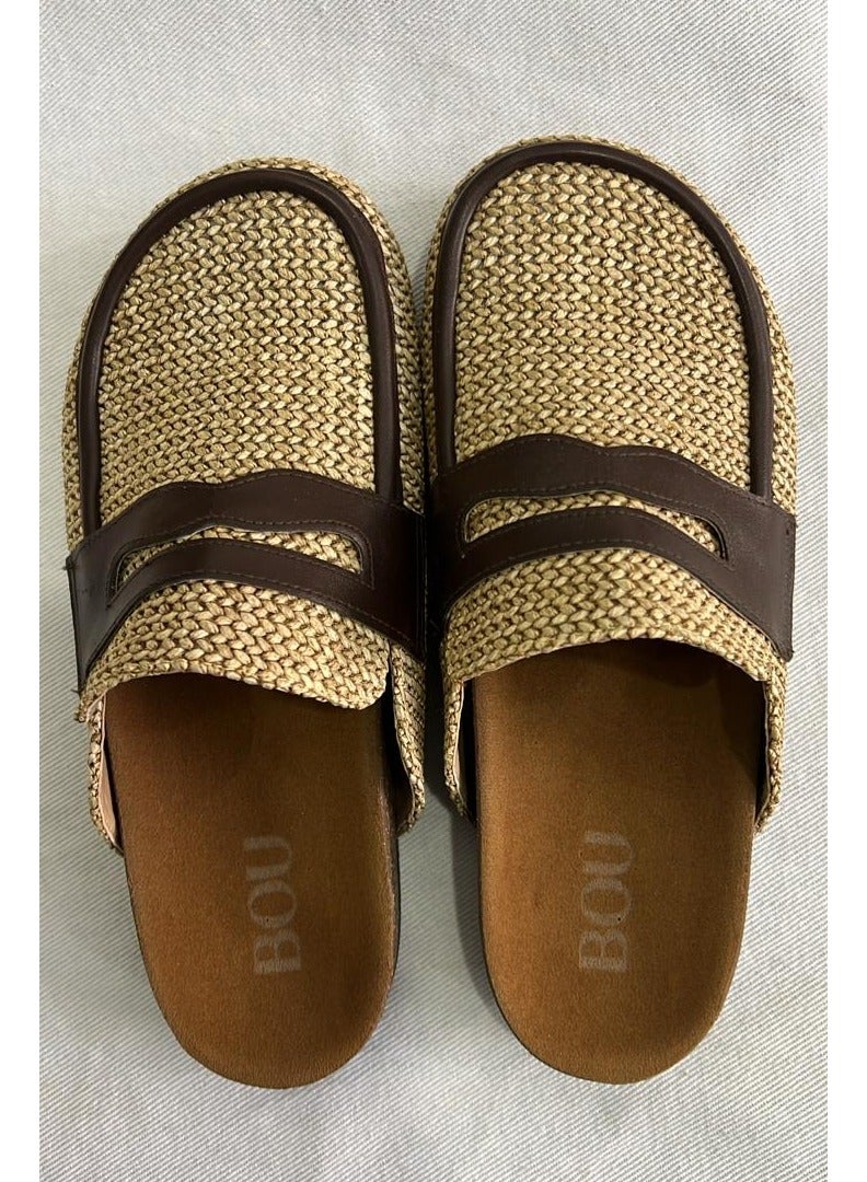 BOU Burlap Loafer Clogs