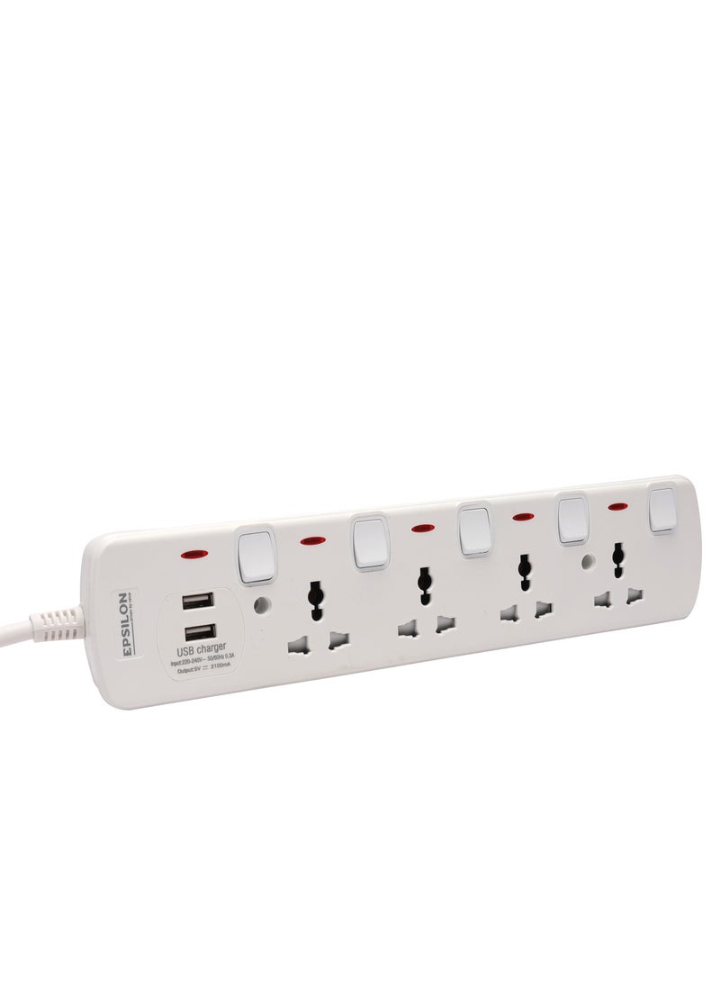 Epsilon - Epsilon 4 Way Extension Socket-ES1108 - Image 1