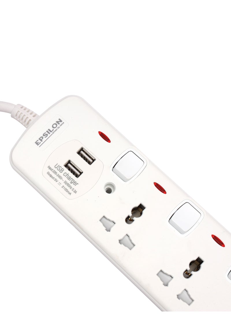 Epsilon - Epsilon 4 Way Extension Socket-ES1108 - Image 1