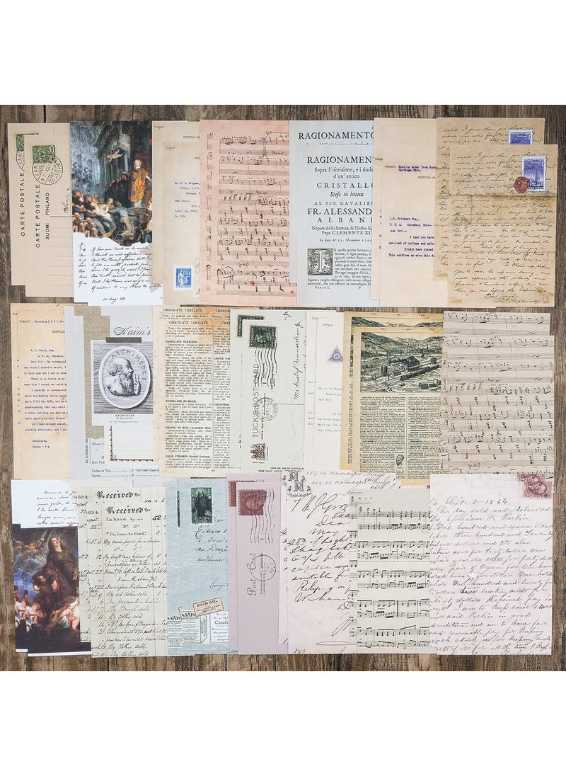 HASTHIP - HASTHIP® 200pcs Vintage Scrapbook Supplies Pack for Art Journaling Bullet Notebook DIY Album Sticker Vintage Journal Stickers Tape, Beige - Image 1