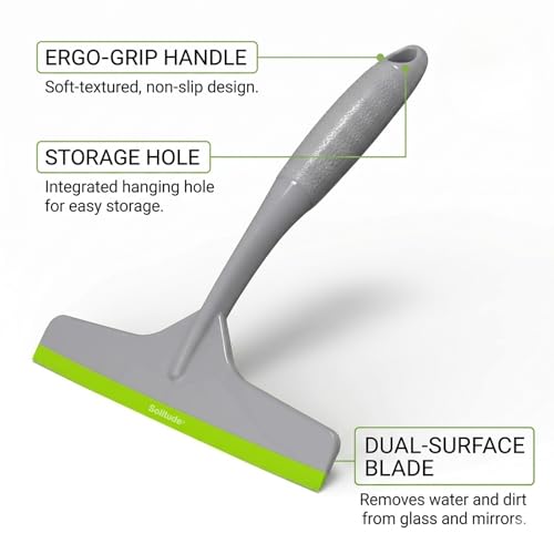 Solitude (Pack of 2) Multi-Purpose Kitchen Platform and Glass Cleaning Squeegee Wiper Windows Car Windshield Bathroom Mirrors Table Cleaner Wipers for Home, Kitchen & Office (Multicolor) - Image 4