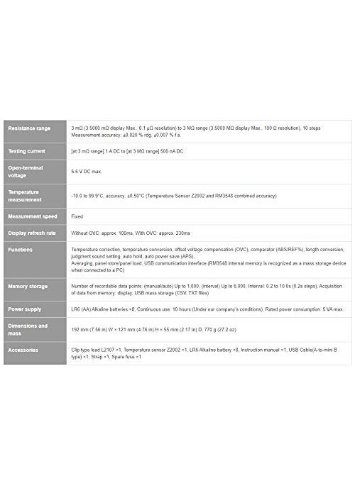 Hioki RM3548 RESISTANCE METER Highprecision Portable Resistance Meter Measures from to M  - Image 5