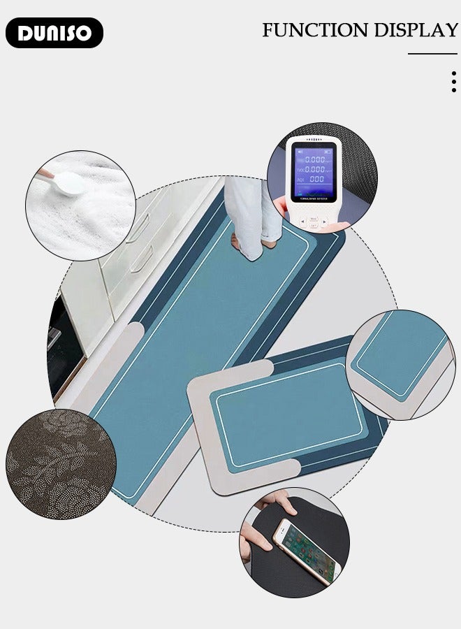 DUNISO طقم سجادات ومشايات مطبخ 2 قطعة، سجادة وقوف ثقيلة غير قابلة للانزلاق، سجادة أرضية سريعة الجفاف من طين الدياتوم، سجادات أرضية فائقة النعومة وامتصاص للمطبخ، الحمام، المكتب، وغسيل الملابس (40*60 سم + 40*120 سم) - Image 2