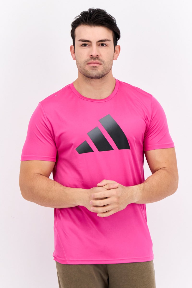 Adidas Men Sportswear Fit Short Sleeves Outdoor T-Shirt, Pink - Image 1