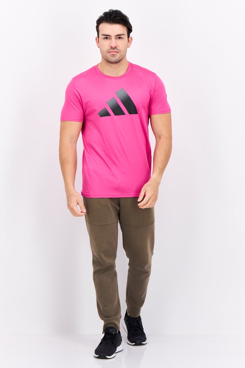 Adidas Men Sportswear Fit Short Sleeves Outdoor T-Shirt, Pink - Image 2