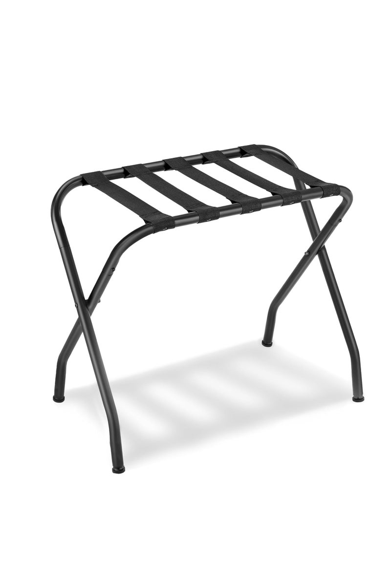 رف أمتعة، رف أمتعة لغرفة الضيوف، حامل حقيبة سفر، إطار فولاذي، قابل للطي، لغرفة النوم، أسود - Image 1