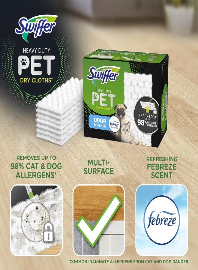 Swiffer Sweeper Pet, Heavy Duty Dry Sweeping Cloth Refills with Febreze Odor Defense, Floor Cleaning, 32 Count - Image 2