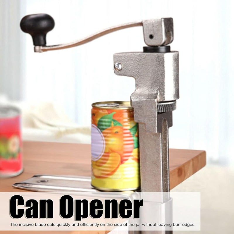 woobles Commercial Can Opener Table Mounted, Manual Can Opener Heavy Duty Steel Industrial Bench Top Clamp Professional Bottle Tin Jar Opener for Kitchen Restaurant Hotel Bar- - Image 5