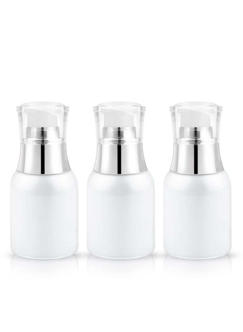 Excefore Cream Jar Vacuum Bottle,  Travel Cosmetic Cream Dispenser, Thicken Small Empty Airless Cosmetic Container,  Lotion Dispenser With Pump for Creams, Gels Airless Pump Bottles 3 Pack 30ml/1oz - Image 1