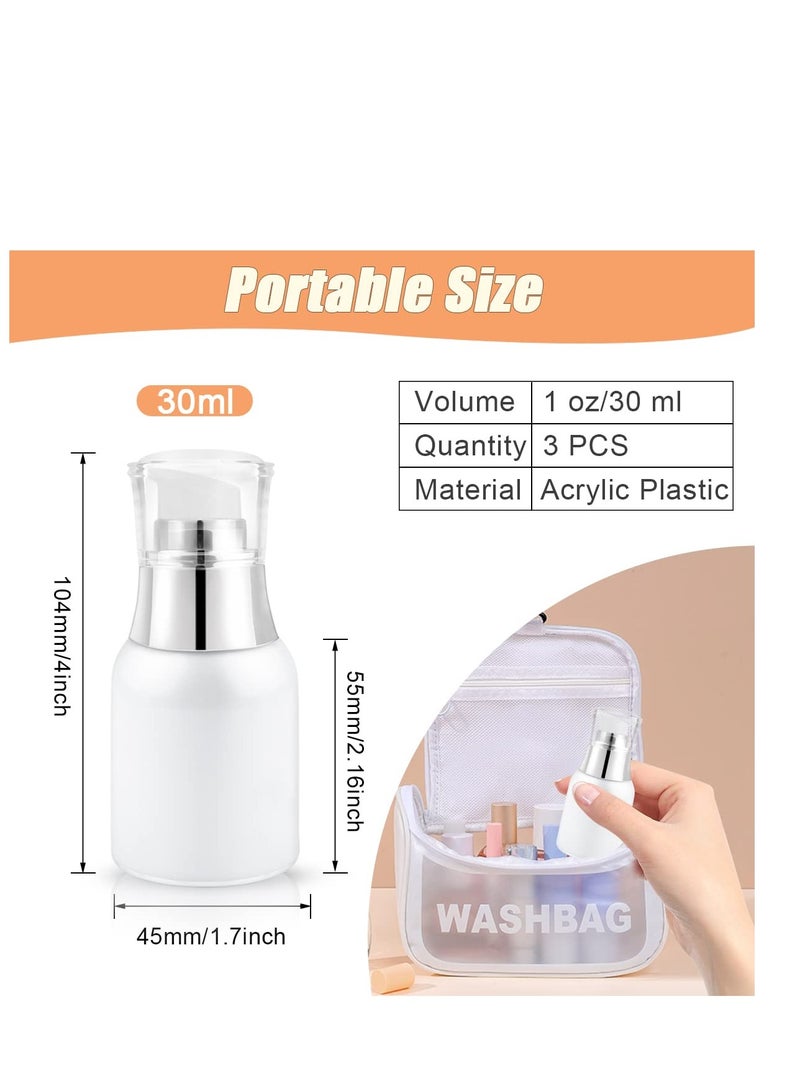 Excefore Cream Jar Vacuum Bottle,  Travel Cosmetic Cream Dispenser, Thicken Small Empty Airless Cosmetic Container,  Lotion Dispenser With Pump for Creams, Gels Airless Pump Bottles 3 Pack 30ml/1oz - Image 2