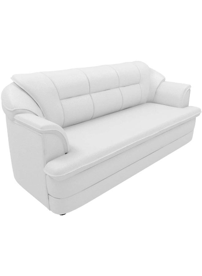 Poppins Home Sofa Set in Lifestyle Leatherette and Polyurethane Foam Elevate Your Space with Distinctive Style (Two Seats, White) - Image 3