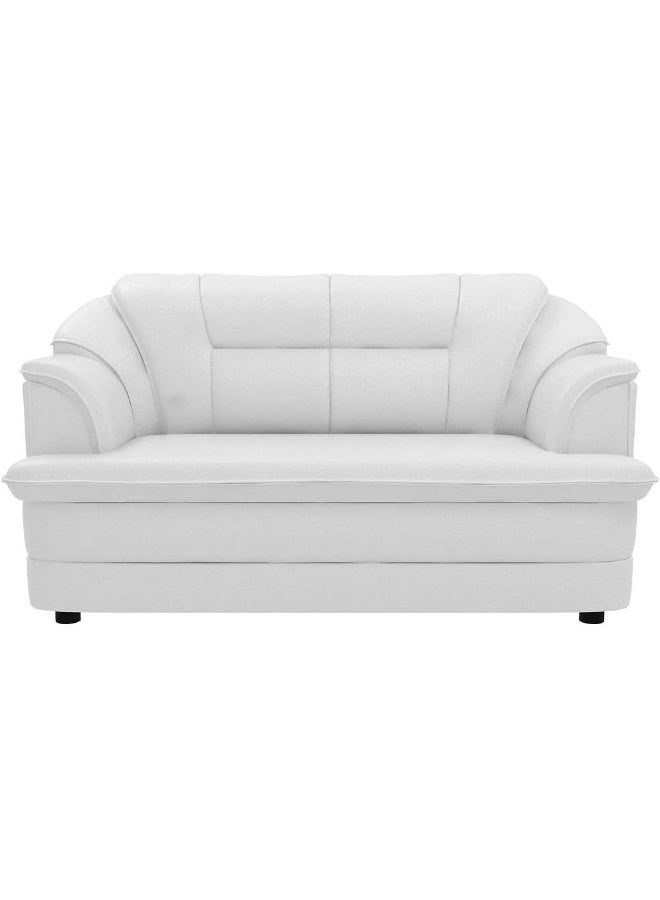 Poppins Home Sofa Set in Lifestyle Leatherette and Polyurethane Foam Elevate Your Space with Distinctive Style (Two Seats, White) - Image 1