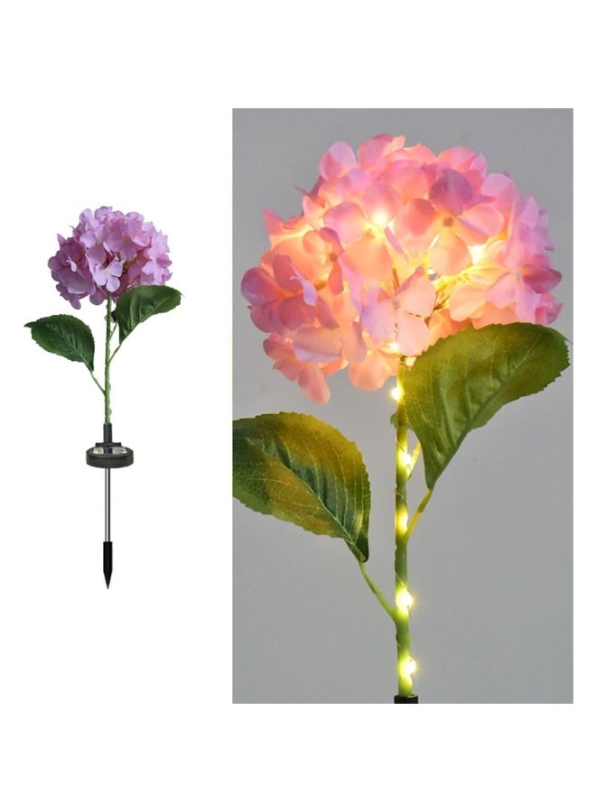 Solar Hydrangea Flower Garden Lights, 8-Color Changing LED Outdoor Decorative Pathway Stake Lights, Waterproof, Auto On/Off (2-Pack) - Image 4