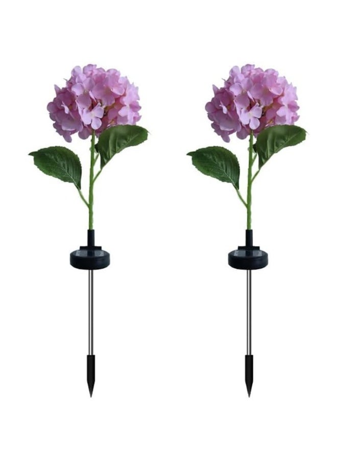 Solar Hydrangea Flower Garden Lights, 8-Color Changing LED Outdoor Decorative Pathway Stake Lights, Waterproof, Auto On/Off (2-Pack) - Image 5