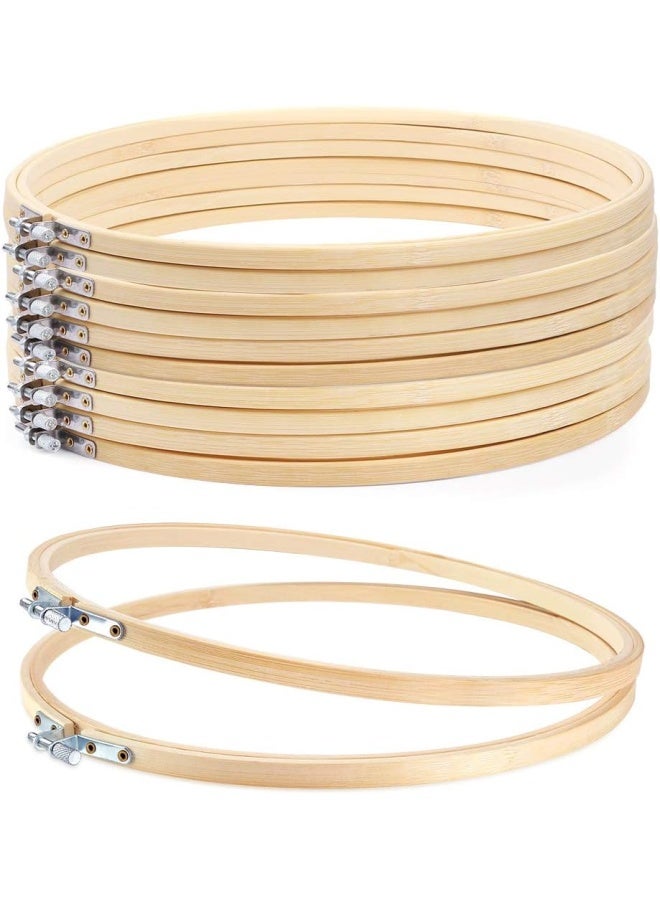 Caydo Caydo 12 Pieces 12 Inch Embroidery Hoops Wooden Round Adjustable Bamboo Circle Cross Stitch Hoop Ring Bulk Wholesale For Art Craft Handy Sewing - Image 1