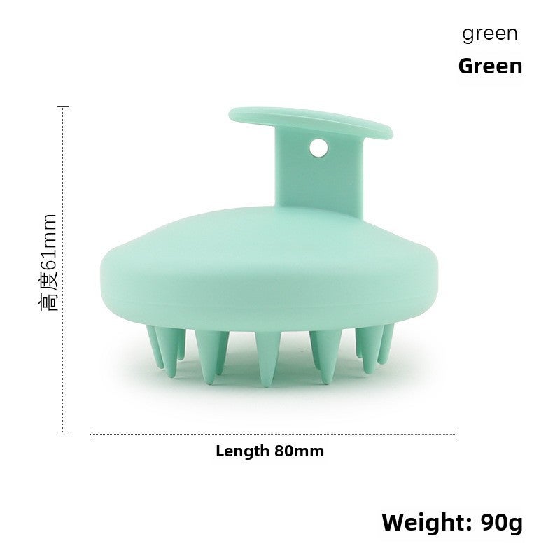 Silicone Scalp Massaging Shampoo Brush dark green - Image 1