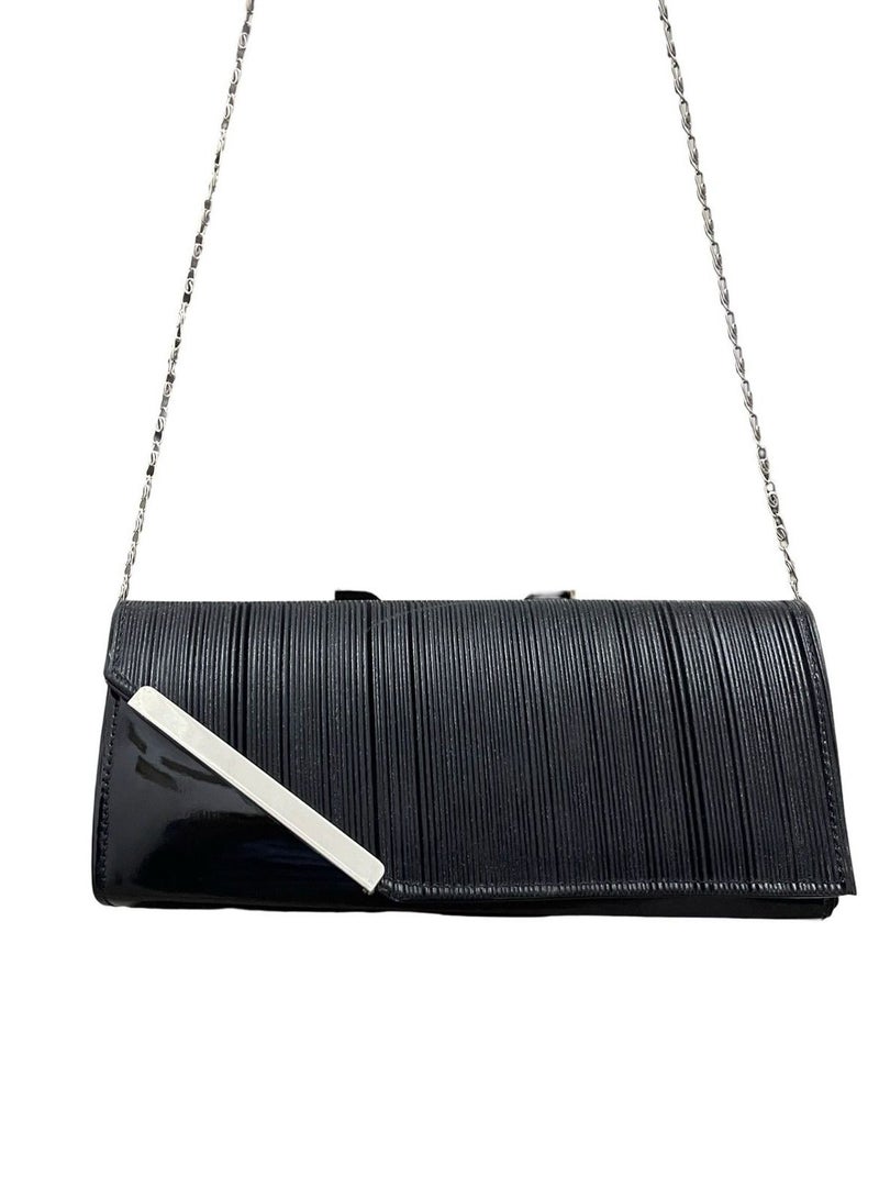 Vbranda Elegant and sleek, this structured evening clutch features VS-43-BLACK - Image 4