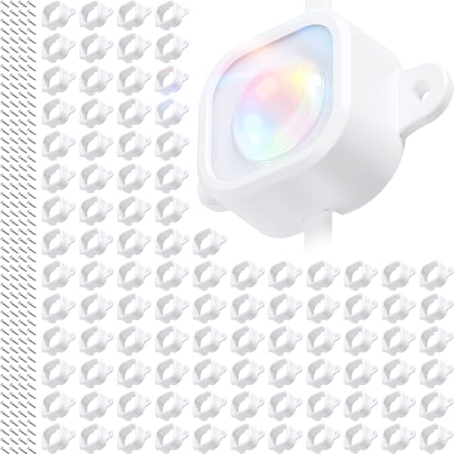 Vokelater 100Pcs Light Clips for Govee H706, Mounting Brackets Compatible with Govee Pro Permanent Outdoor Lights Extension, 200pcs Screws Secure Installation - Image 1
