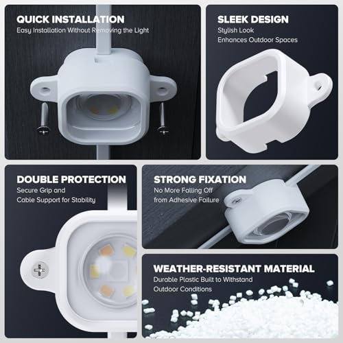 Vokelater 100Pcs Light Clips for Govee H706, Mounting Brackets Compatible with Govee Pro Permanent Outdoor Lights Extension, 200pcs Screws Secure Installation - Image 4
